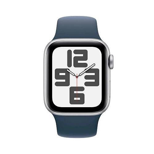 Apple Watch SE (2-е поколение 2023), 44 мм, алюминий серебристого цвета, ремешок синий, M/L